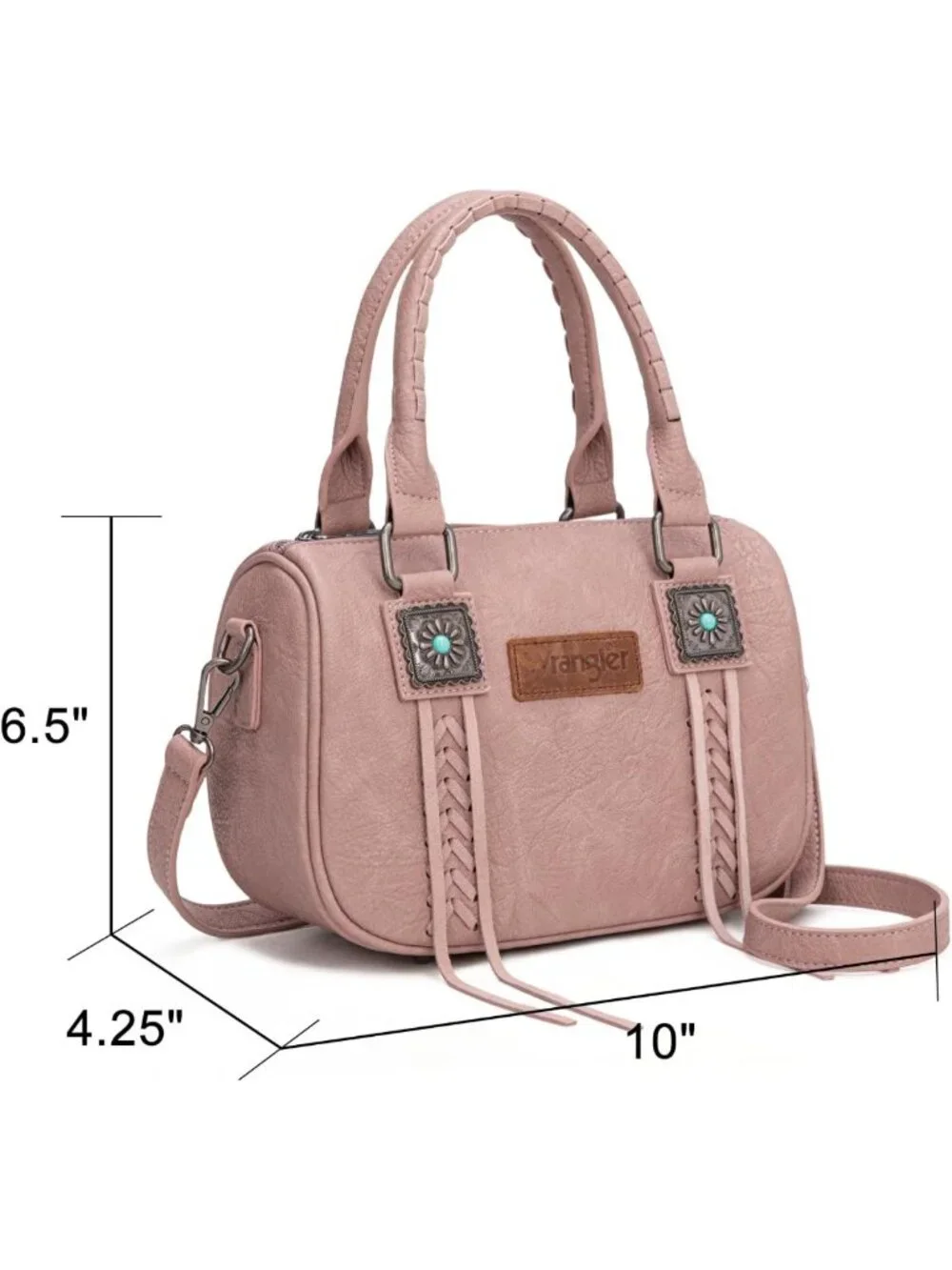 Fringe Crossbody Satchel Purse with Detachable Strap & Top Handle - Stylish Bag